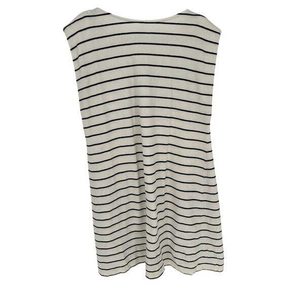 Anthropologie Daily Practice White Sleeveless Dress Black Striped Casual XL - Picture 3 of 8